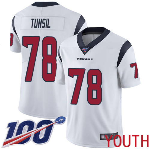 Houston Texans Limited White Youth Laremy Tunsil Road Jersey NFL Football #78 100th Season Vapor Untouchable